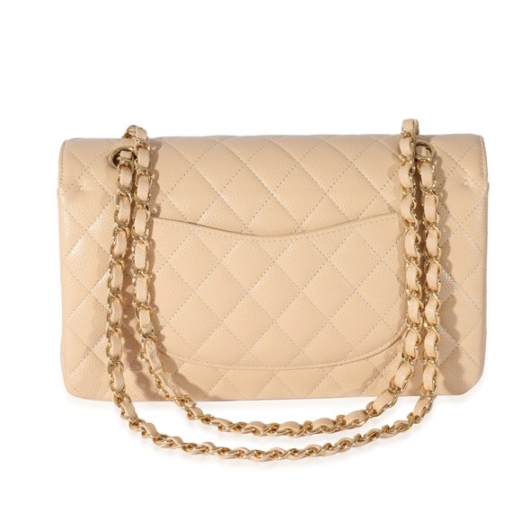 Chanel Medium Beige Caviar Medium Flap Bag - Picture 3 of 8